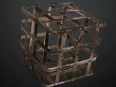 Full Silver Rust Metal Gate Transparent PBR Seamless Texture
