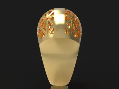 Ring - 1 gold and orange light fixture 3D print model