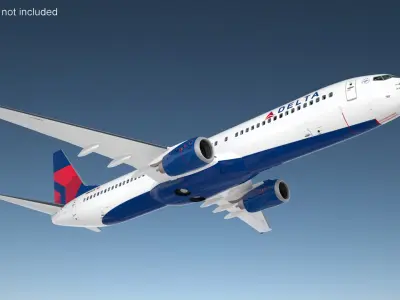  Delta Air Lines Boeing 737-900 with Interior Rigged for Cinema 4D 
