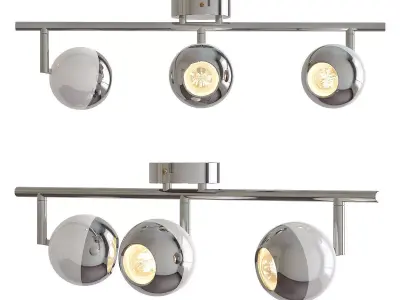 Plafonnier light chrome track lighting 3D model