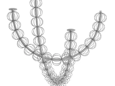 golden pendant light 3D model