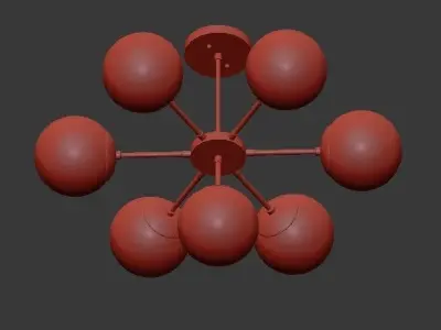 Copper Light Chandelier 7 3D model