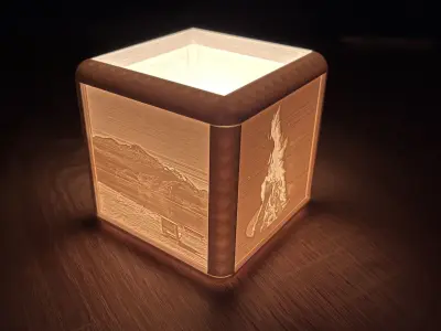 Lithophane candle lamp with own photo 3D print model