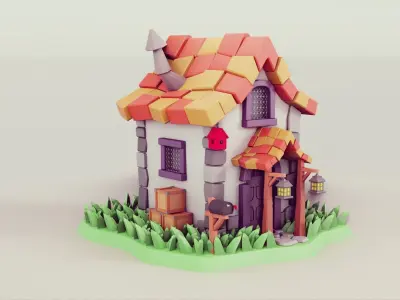 cartoon house 03 Low-poly 3D model