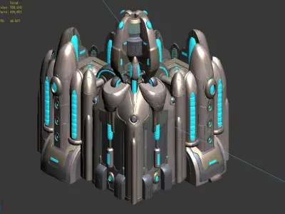 Space Station - City Wall Corner 03 3D model