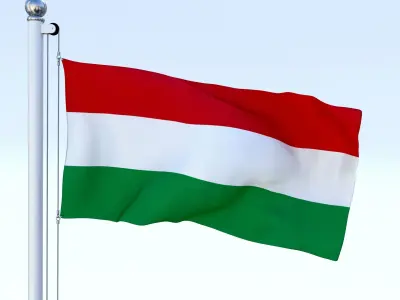 Animated Hungary Flag Low-poly 3D model
