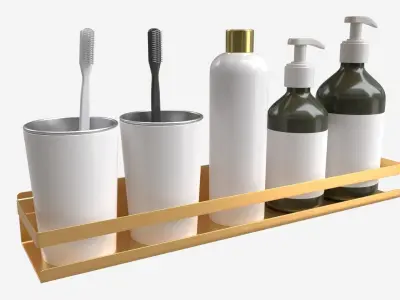 Bathroom Corner Shelves 01 3D model