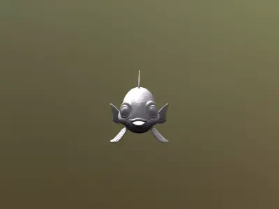 Stylized Pink Pearl-Scale Fish - PBR Low-poly 3D model