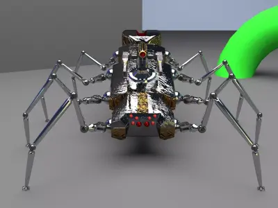 Robot Spider Low-poly 3D model