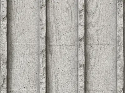 Ribbed concrete wall with wood stamp - Seamless Texture