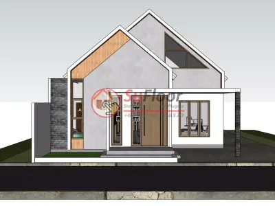 House 12x19m code 528 - Sketchup 3D model 3D model 3D model