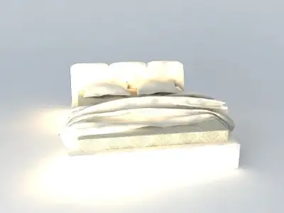 bed with light shining Free 3D model