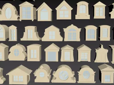 European-style dormer window combination 3D model
