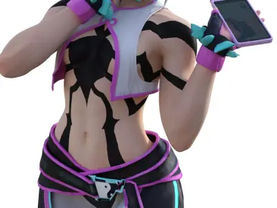 Juri Han the Fierce Taekwondo Fighter of Street Fighter 3D print model