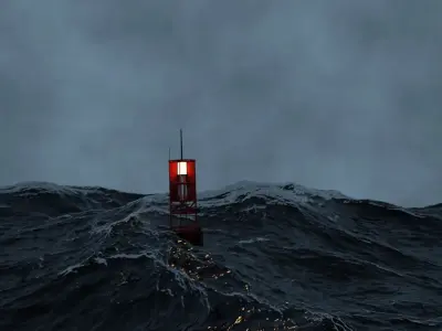 OCEAN 3D MODEL lighthouse in 3D model