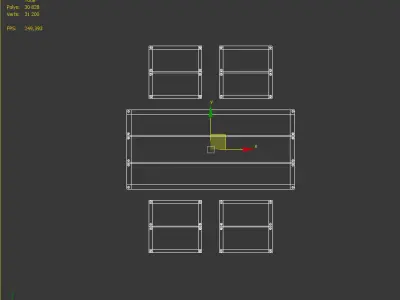 Bar furniture set Low-poly 3D model