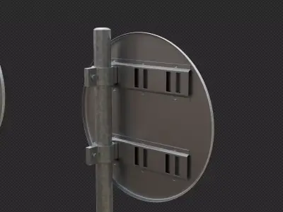 Tokyo Road Sign  Traffic  Road Closed Low-poly 3D model