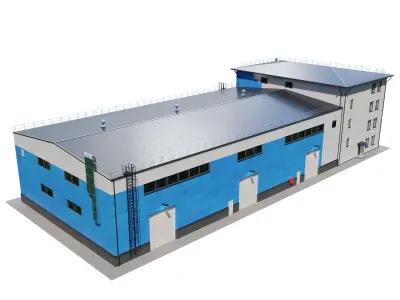 Factory building V2 3D model