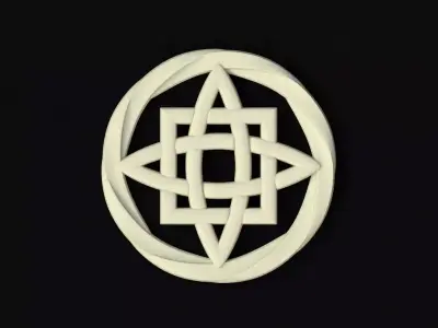 rosette celtic knot in shape of star 3D model