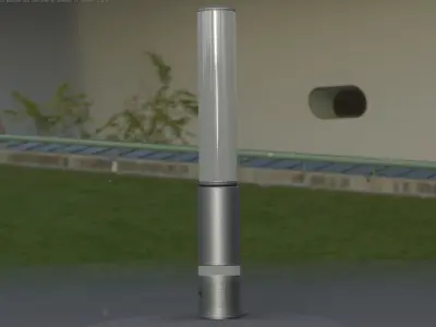 Low-Poly Basic Light Column 30 - Street Light Set-9 Low-poly 3D model