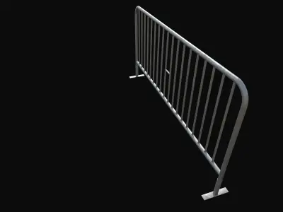 Riot fence Low-poly 3D model