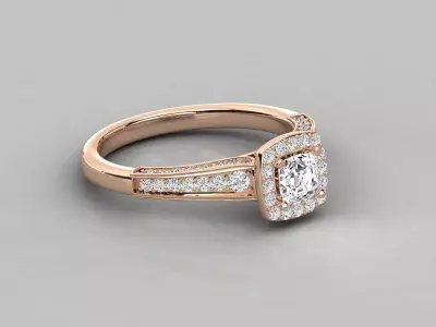 Women Light Weight Solitare Diamond Wedding Ring   1 3D print model