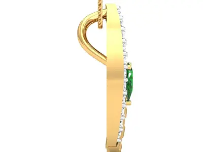Pear Diamond Pendant 3dm STL FBX OBJ Render Details 3D print model