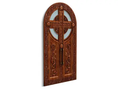 Door0021 ornate door with cross 3D model