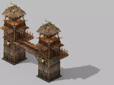 Game Desert - Architecture - Wall Gate 01 3D model
