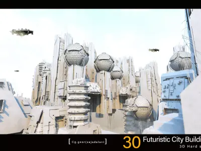 futuristic Sci-fi City Building pack vol 08 3D model