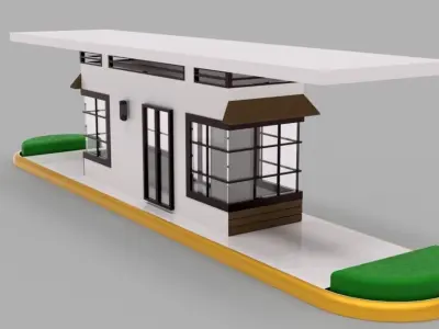 Modern Guard House Low-poly 3D model