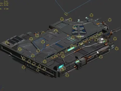 Spaceship - indoor - floor 3D model