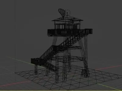 Firewatch Tower LowPoly Low-poly 3D model