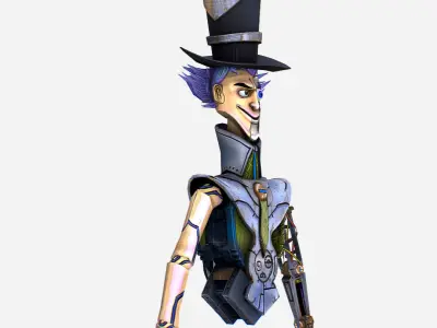 Fantasy Robot Drone with Wires - MadHatter Low-poly 3D model