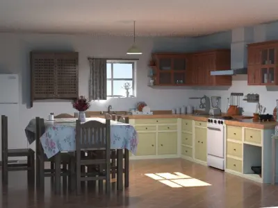 Classic Kitchen Low-poly 3D model