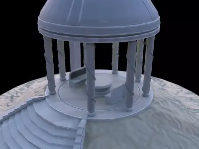 Stone gazebo Low-poly 3D model