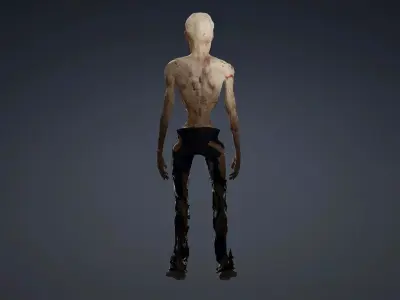 Zombie Mutant Undead -  Rigged and Blendshapes Low-poly 3D model