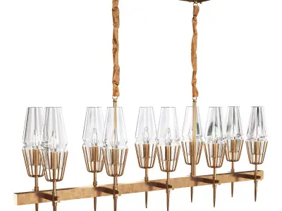FASHION BRASS LINE CHANDELIER 2 Low-poly 3D model