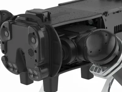  Robot Quadruped Mobile Platform Black Grey Simplified 