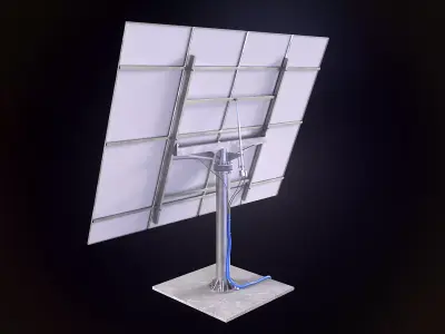 Solar Tracking System Pannel Low-poly 3D model
