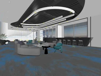 3D model download of modern leisure area 3D model