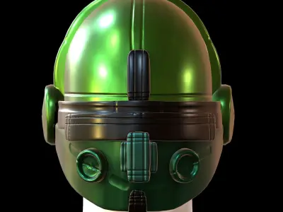 Gas mask helmet 3d model scifi Low-poly  Low-poly 3D model