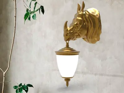 Rhino Wall Lamp 3D print model