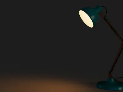 Table Lamp - MAYA rigged and Blender Low-poly 3D model