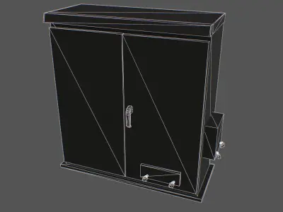 Blue Electrical Box Low-poly 3D model Low-poly 3D model