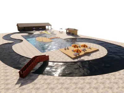 Swimming pool 3D model 13