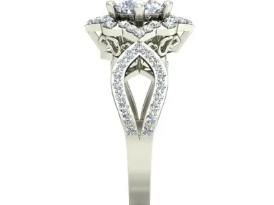 Women Wedding Engagement Twisted  Ring 3D print model