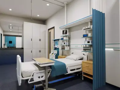 Intensive Care Unit  ICU Hospital Room  Low-poly 3D model