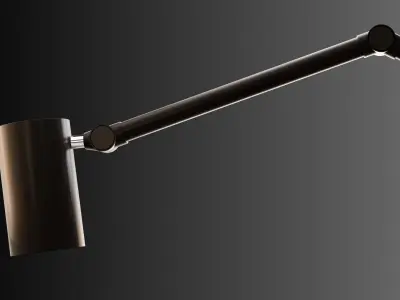 Floor lamp with moveable armature Low-poly 3D model