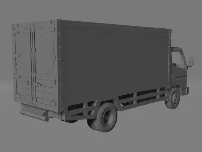 Mitsubishi Fuso Canter FE Aluminium Cargo Box Truck 3D print model